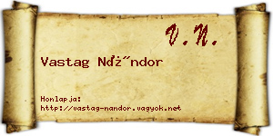Vastag Nándor névjegykártya